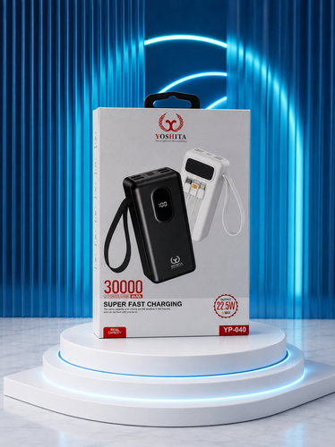 پاوربانک ۳۰۰۰۰ میلیآمپر یوشیتا مدل YP-040 با شارژ سریع ۲۲.۵ وات
